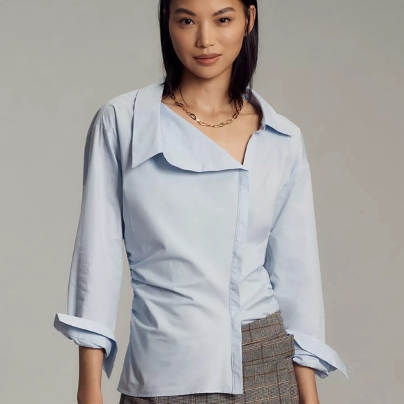 MAEVE Anthropology Asymmetrical Buttondown Shirt - Picture 2 of 4